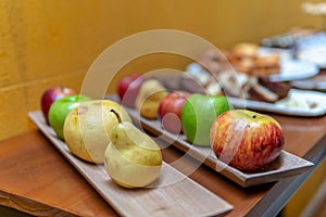 Large Breakfast Spread with Fruit in Front