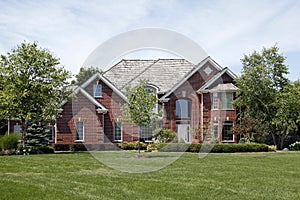 Large brick home in suburbs