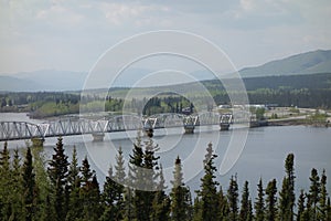A large bridge spanning the yukon river