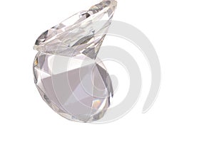 large brilliant cut diamond on a white background