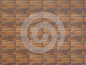 Large brown aluminium square tiles with wood effect  for modern ventilated building facade