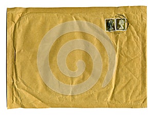 Large brown envelope with first class stamps