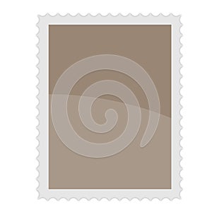 Large brown post stamp template, vector illustration