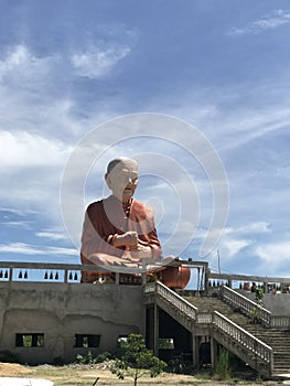 Large Buddha statue with the sky behind