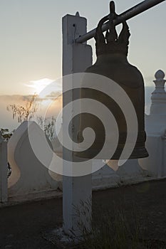 Large Buddhist bell in temple