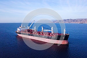 Large Bulk carrier at sea - Aerial image