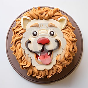 Gelato Lion Face Cake Detailed Character Design With Spirited Movement photo