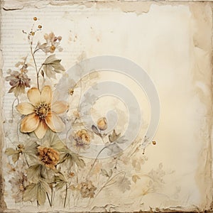 a large canvas with autumn tiny boho flowers on it to be hung - 1