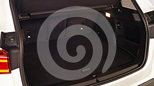 Large capacious trunk of a modern car