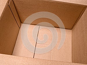 Large cardboard box close up