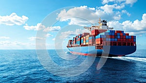 large cargo ship in the middle of the sea