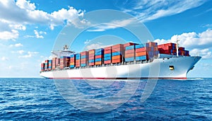 large cargo ship in the middle of the sea