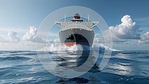 Large Cargo Ship Sailing at Sea
