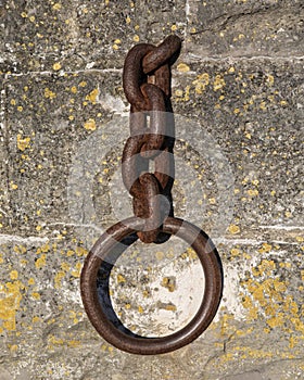 Large Chain at Caernarfon Harbour in North Wales, UK