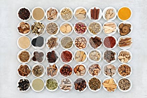 Large Collection of Traditional Chinese Herbal Medicine photo
