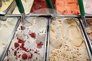 Large choice of Ice Cream at a sweets store in Italy