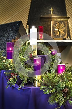 Large Christmas Advent Wreath Candles for Catholic Church Celebration