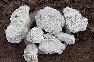 Large chunks of calcium carbonate photo
