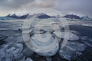 Large chunks of ice in JÃ¶kulsÃ¡rlÃ³n Glacier Lagoon