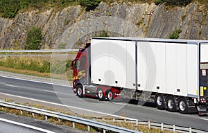 Large clean truck on the move