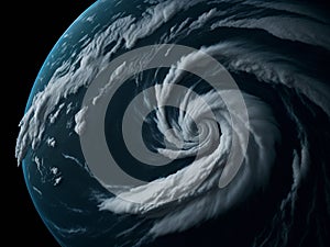 Large climatic cyclone, hurricane.