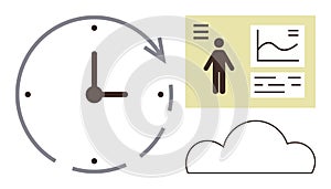 Time Management and Data Analysis Concept with Cloud Computing and User Insights