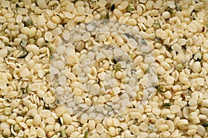 Large close up shot of hemp seeds