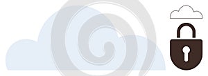 Cloud Computing Security Concept with Lock for Data Protection