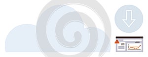 Cloud Storage Error with Download Icon and Warning on Dashboard Interface