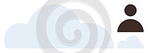 Cloud and User Icon Representing Online Storage, Connectivity, and Digital Interaction