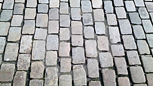 Large cobbled paving stones