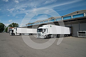 Large cold warehouse (Refrigerated trucks) photo