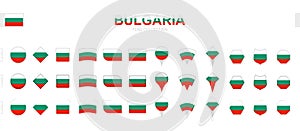 Large collection of Bulgaria flags of various shapes and effects