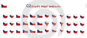 Large collection of Czech Republic flags of various shapes and effects