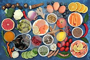 Large Collection of Immune System Boosting Health Foods