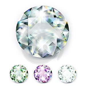 Large colored jewelery diamonds with rhinestones and bright shine photo