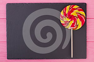 Large colorful lollipop with copy space.