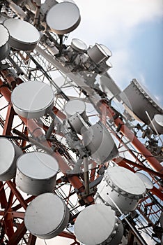 Large Communication tower against sky