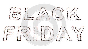 Large community of people forming BLACK FRIDAY slogan. 3d illustration metaphor for marketing, promotion