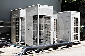 Large compressors air conditioners of office building