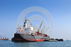 Large container ship in the sea