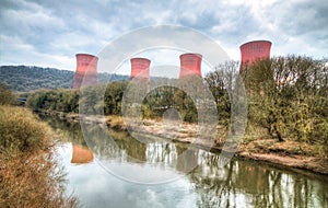 Large cooling towers at the abandoned Ironbridge Power Station