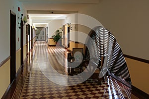 large corridor in an hotel in can tho (vietnam)