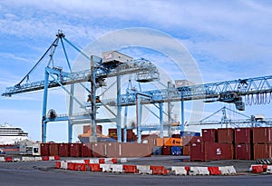 crane for loading containers onto ships