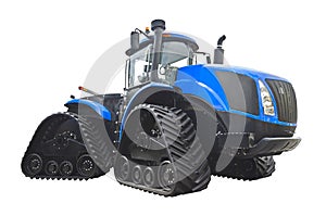 Large crawler tractor with rubber tracks photo