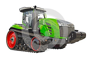 Large crawler tractor with rubber tracks photo