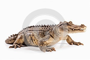 Large crocodile isolated on white background , Wildlife crocodile open mouth.