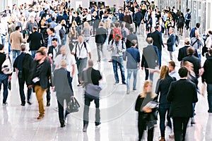 Large crowd of Blurred business people