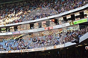 Large crowd in grandstand