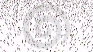 Large crowd, group of people animation - graphics on white